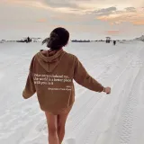 Women's Letter Print Long Sleeve Oversized Loose Fleece Hoodies