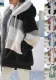 Autumn And Winter Warm Plush Patchwork Zipper Pocket Hooded Loose Coat For Women
