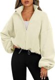 Women's Polar Fleece Sports Coat Stand Collar Fleece Zipper Jacket