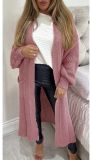 Autumn and winter Women solid knitting pocket cardigan sweater jacket