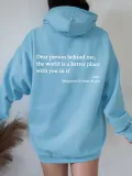 Women's Letter Print Long Sleeve Oversized Loose Fleece Hoodies