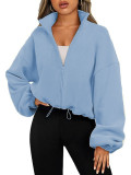 Women's Polar Fleece Sports Coat Stand Collar Fleece Zipper Jacket