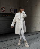 Winter Turndown Collar Long Sleev Fur Suede Coat