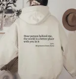 Women's Letter Print Long Sleeve Oversized Loose Fleece Hoodies