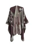 Women jacquard cape camouflage slit shawl