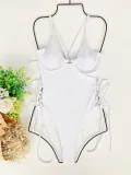 Women Sexy Bikini Solid Suspender Swimwear