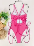 Women Sexy Bikini Solid Suspender Swimwear