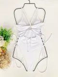 Women Sexy Bikini Solid Suspender Swimwear