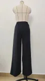 Women Casual Thin Solid Loose Pleated Wide Leg Pants
