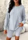 Women Autumn and Winter Casual Long Sleeve Top and Shorts Two-piece Set