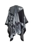 Women jacquard cape camouflage slit shawl