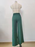 Women Casual Thin Solid Loose Pleated Wide Leg Pants