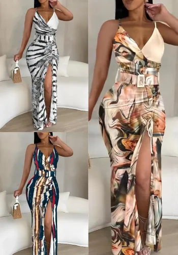 Women v-neck irregular dress