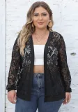 Plus Size Women Sexy Mesh See-Through Casual Jacket