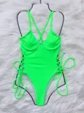 Women Sexy Bikini Solid Suspender Swimwear
