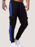 Men's Sports Casual Pocket Fleece Color Blocked Sweatpants