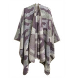 Women jacquard cape camouflage slit shawl