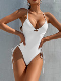 Women Sexy Bikini Solid Suspender Swimwear