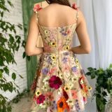 Women Floral Embroidered Bodycon Dress