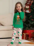 Christmas Cartoon Printed Parent-Child Family Pajamas Set