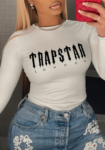 Printed Round Neck Long Sleeve T-Shirt