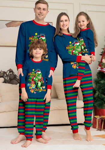 Christmas Cartoon Letter Christmas Tree Print Parent-Child Christmas Family Pajamas Set