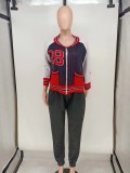 Knitting Baseball Uniform Single Pocket Letter Zipper Autumn And Winter Loose Casual Jacket