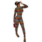 Fashionable Women's Sexy Casual Stripe Jumpsuit