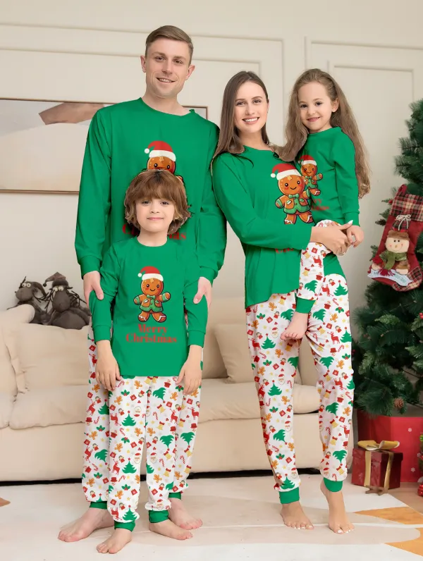 Christmas Cartoon Printed Parent-Child Family Pajamas Set