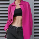 Autumn And Winter Fashionable Long Sleeve Women's Pu Shirt Women's Leather Jacket