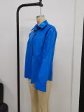 Autumn And Winter Fashionable Long Sleeve Women's Pu Shirt Women's Leather Jacket