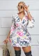 Women's Printed V-Neck Long Sleeve Dress