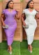 V Neck Sexy Formal Party Dress African Plus Size Women's Beaded Dress