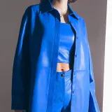 Autumn And Winter Fashionable Long Sleeve Women's Pu Shirt Women's Leather Jacket