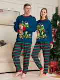Christmas Cartoon Letter Christmas Tree Print Parent-Child Christmas Family Pajamas Set