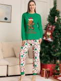 Christmas Cartoon Printed Parent-Child Family Pajamas Set