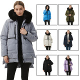 Casual Fashionable Autumn And Winter Hooded Mid-Length Cotton-Padded Down Jacket