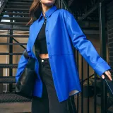 Autumn And Winter Fashionable Long Sleeve Women's Pu Shirt Women's Leather Jacket
