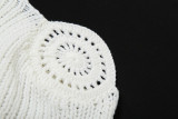 Autumn Women's Fashionable One-Shoulder Knitting Hook Pattern Hollow Short Top For Women
