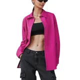 Autumn And Winter Fashionable Long Sleeve Women's Pu Shirt Women's Leather Jacket