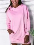 Women Solid Hoodies Dress