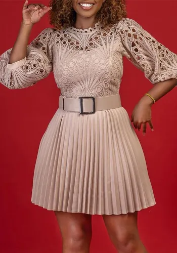 Plus Size Women Patchwork Pleated African Dress