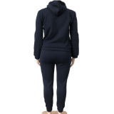 Plus Size Women's Sports Hoodies Casual Two-Piece Tracksuit Set