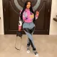 Autumn And Winter Positioning Print Baseball Jacket