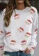 Autumn And Winter Women's Santa Print Casual Round Neck Long Sleeve T-Shirt