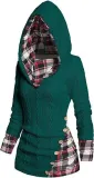Women's Hoodie Ribbed Sweater Long Sleeve Hooded Shirt Casual Pullover Sweatshirt