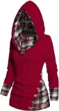 Women's Hoodie Ribbed Sweater Long Sleeve Hooded Shirt Casual Pullover Sweatshirt