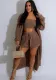 Women's Casual Fashionable Autumn And Winter Knitting Cardigan Strapless Top Shorts Three-Piece Set