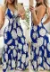 Halter Neck Strapless High Waist Printed Long Sexy Women's Dress