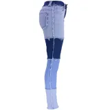 Women Fall Stretch Washed High Waist Vintage Tassel Denim Pants